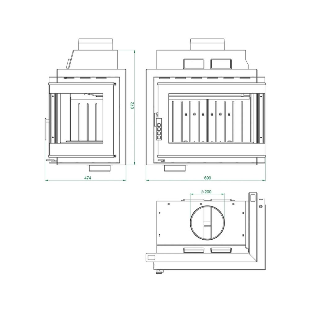 Lareira a lenha UNIFLAM 600 DURO S com alimentação de ar, lado direito, 11kW | Lareiras modernas | Lareiras |