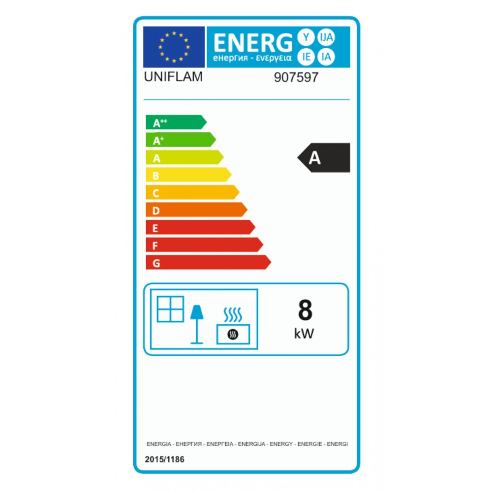 Lareira a lenha UNIFLAM 600 PLUS ECO com registo, 8kW | Lareiras modernas | Lareiras |