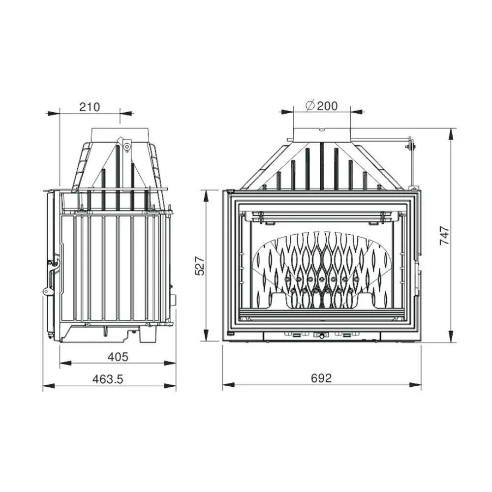 Lareira a lenha UNIFLAM 700 LUX ECO com registo, 12kW | Lareiras ferro fundido | Lareiras |