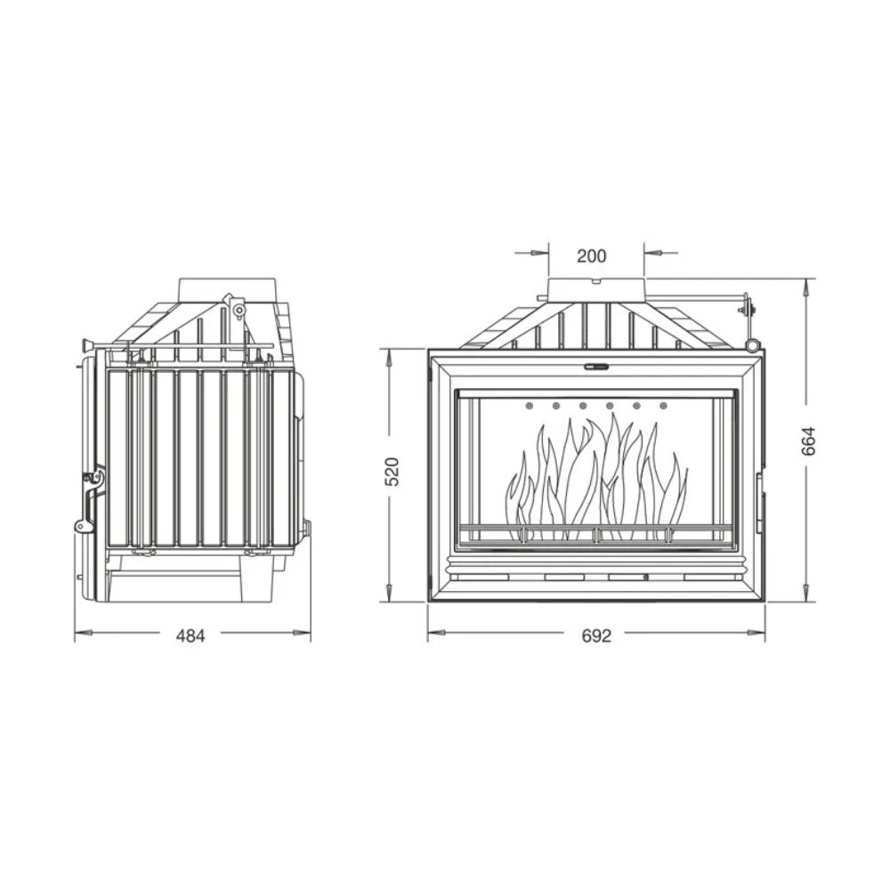 Lareira a lenha UNIFLAM 700 OPTION ECO com registo, 10kW | Lareiras ferro fundido | Lareiras |