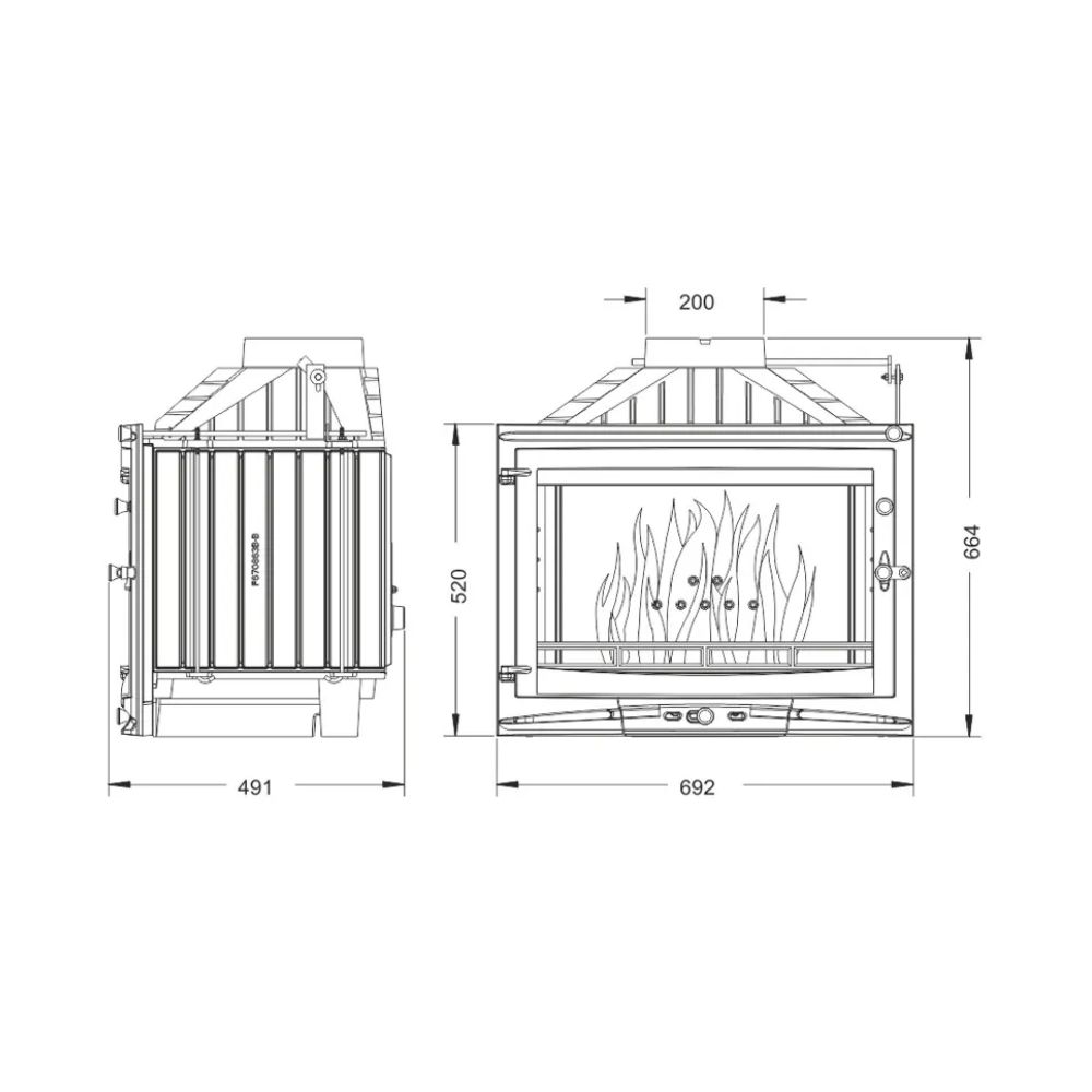 Lareira a lenha UNIFLAM 700 SELENIC ECO com registo, 10kW | Lareiras ferro fundido | Lareiras |
