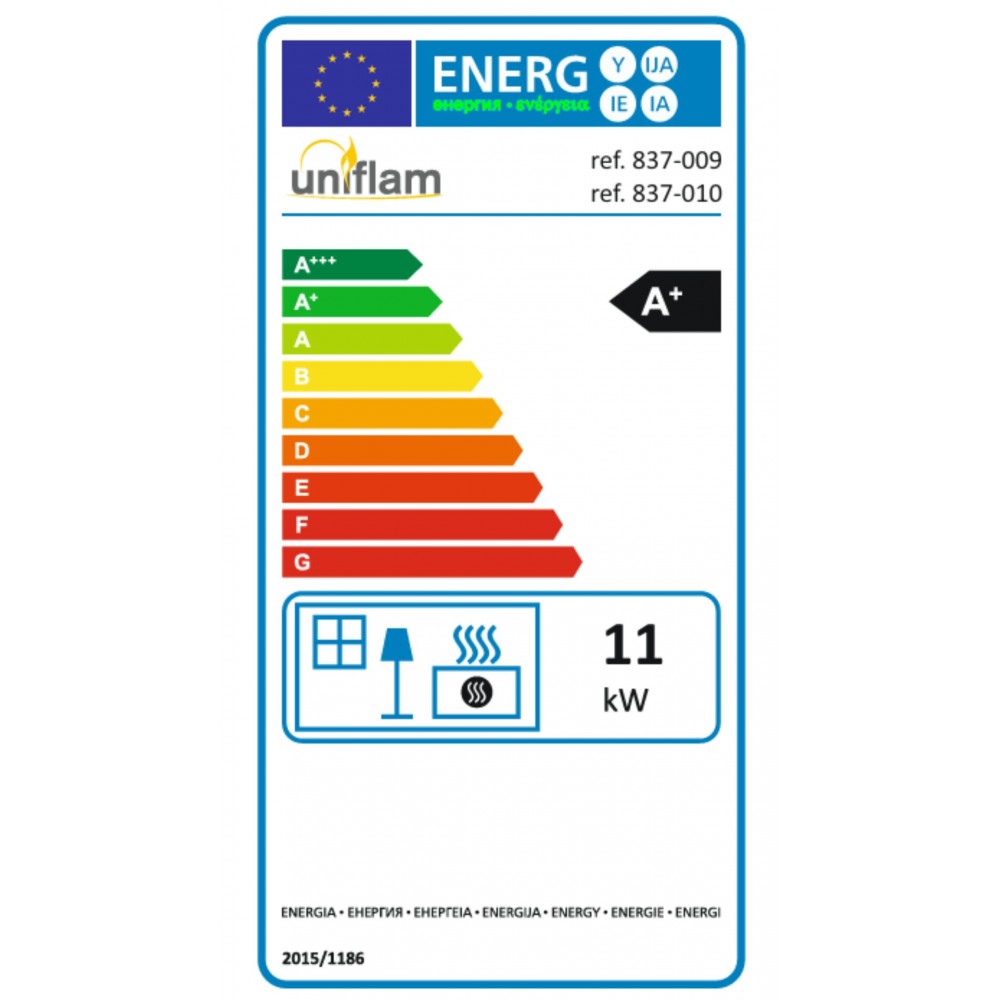 Lareira a lenha UNIFLAM 760 DURO com condutas de ar e alimentação de ar, 11 kW | Lareiras a lenha | Lareiras |
