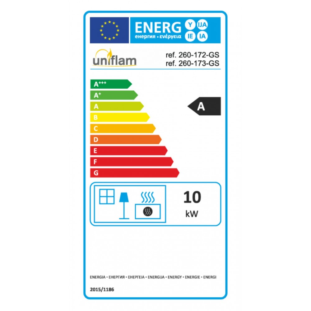 Lareira a lenha UNIFLAM 760 EVO PBS com condutas de ar e alimentação de ar, vidro curvo, lado esquerdo, 10 kW | Lareiras modernas | Lareiras |