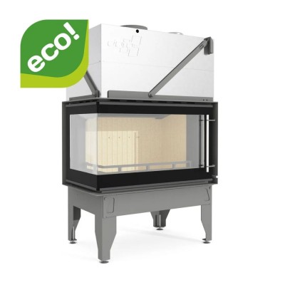 Lareira a lenha UNIFLAM 860 DURO com condutas de ar e alimentação de ar, lado esquerdo, 14,1 kW - Lareiras