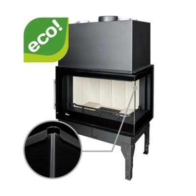 Lareira a lenha UNIFLAM 860 EVO PBS com condutas de ar e alimentação de ar, lado direito, 15 kW - Lareiras