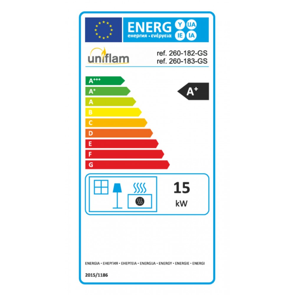 Lareira a lenha UNIFLAM 860 EVO PBS com condutas de ar e alimentação de ar, lado direito, 15 kW | Lareiras modernas | Lareiras |