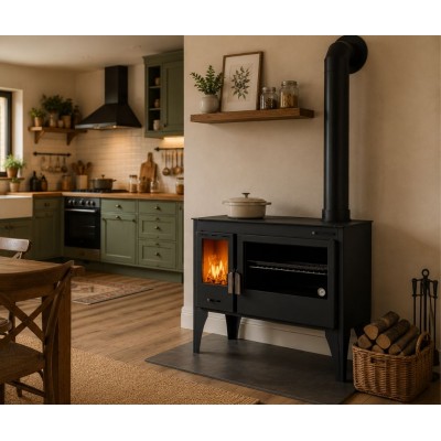 Fogão à lenha Velmora Fire ATS MASINA PLUS 500, 11.2kW - Salamandras a lenha com forno