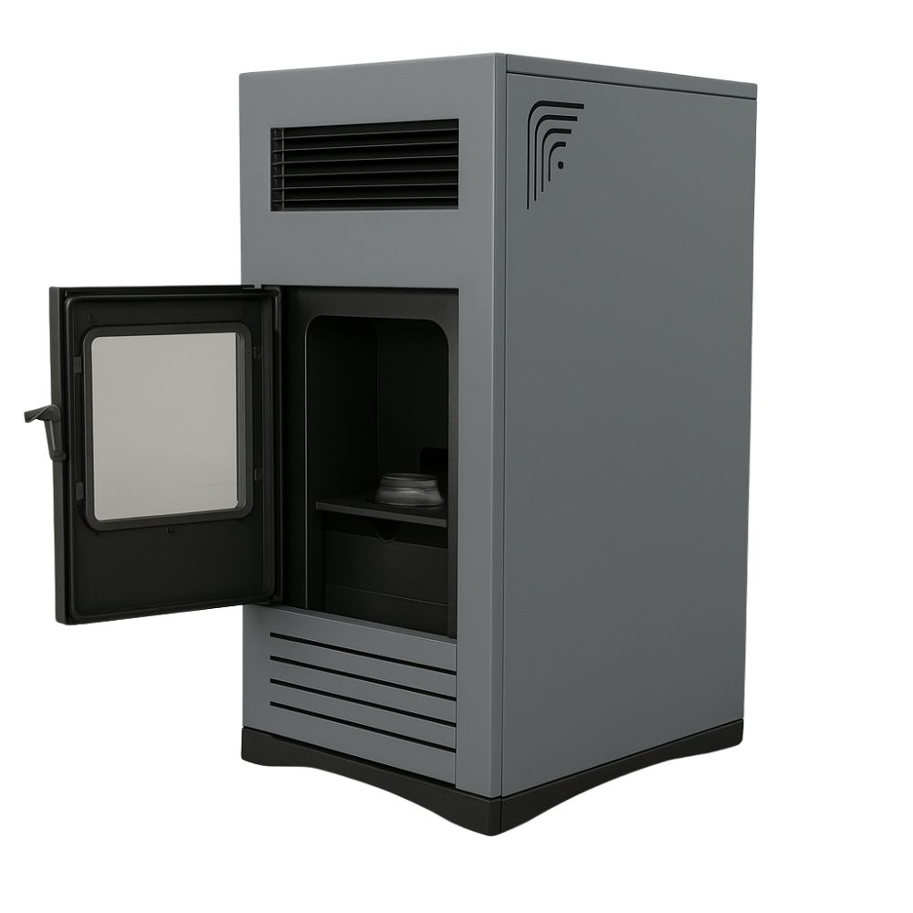 Salamandra a pellets Mytherm Angela TA 12 PRO cinzento, 12kW | Salamandras a pellets |  |