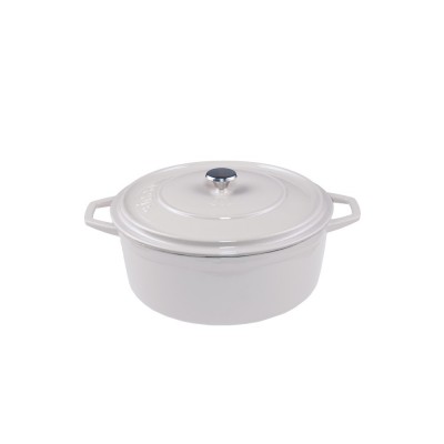 Panela funda de ferro fundido Hosse, Ivory, Ф12 - Panela de ferro fundido