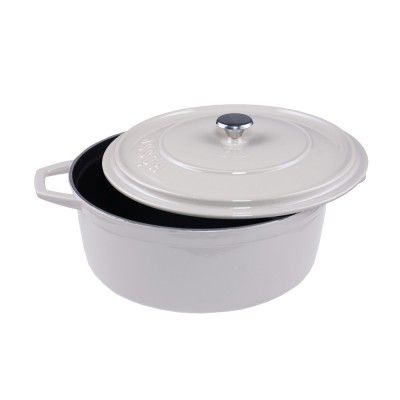 Panela funda de ferro fundido Hosse, Ivory, Ф24 - Panela de ferro fundido