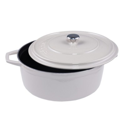 Panela funda de ferro fundido Hosse, Ivory, Ф28 - Panela de ferro fundido
