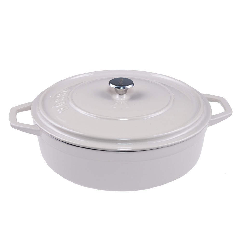 Panela rasa de ferro fundido Hosse, Ivory, Ф28 | Panela de ferro fundido |  |