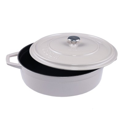 Panela rasa de ferro fundido Hosse, Ivory, Ф28 - Panela de ferro fundido