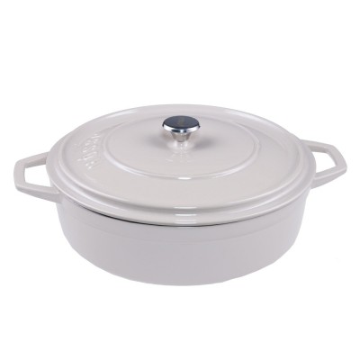 Panela rasa de ferro fundido Hosse, Ivory, Ф28 - Panela de ferro fundido