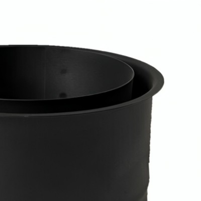 Roseta de chaminé dupla MK NERO, aço, preto, 115mm, Ø150, Espessura 2mm - Chaminés curvas