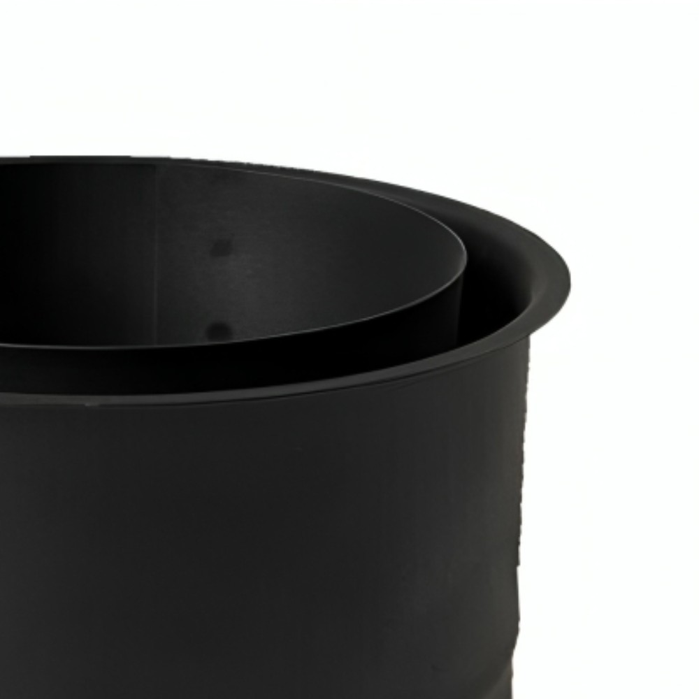 Roseta de chaminé dupla MK NERO, aço, preto, 115mm, Ø130 | Chaminés curvas | Chaminés |