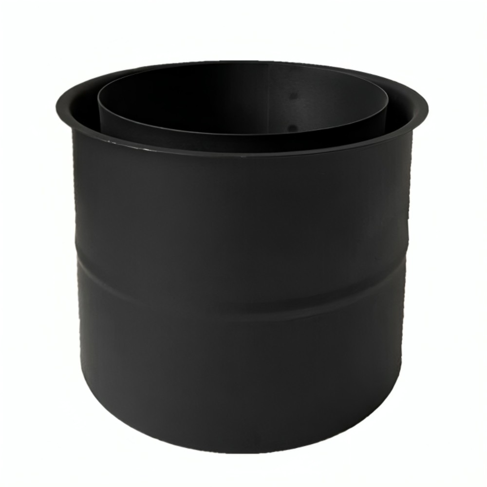 Roseta de chaminé dupla MK NERO, aço, preto, 115mm, Ø130 | Chaminés curvas | Chaminés |