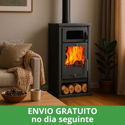 Salamandra a lenha com forno Balkan Energy Troy, 7.8kW - Produtos para comparar