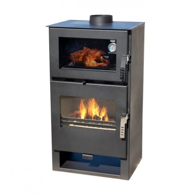 Salamandra a lenha com forno Verso F, 9 kW - Salamandras a lenha