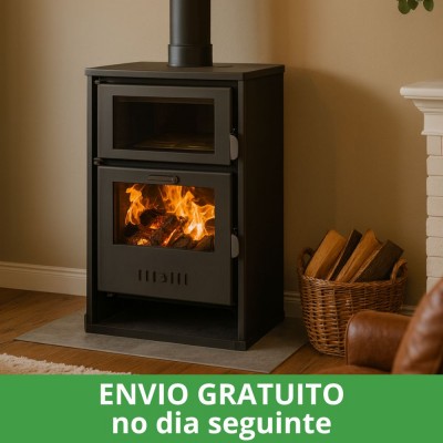 Salamandra a lenha para aquecimento central com forno Balkan Energy Suzana, 11.6kW - 13.43kW - Salamandras a lenha para aquecimento central