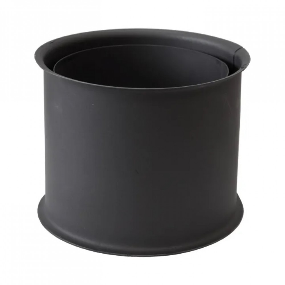 Roseta de chaminé dupla PARKANEX, aço, preto, 115mm, Ø130, Espessura 2mm | Chaminés curvas | Chaminés |