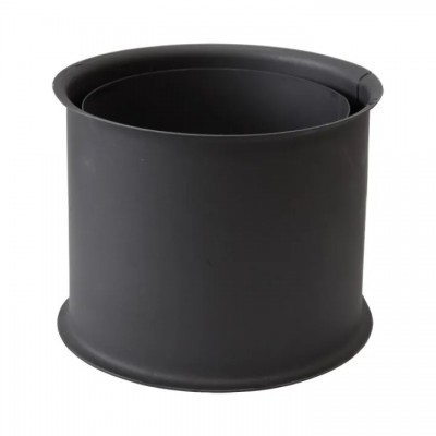 Roseta de chaminé dupla PARKANEX, aço, preto, 115mm, Ø150, Espessura 2mm - Chaminés curvas