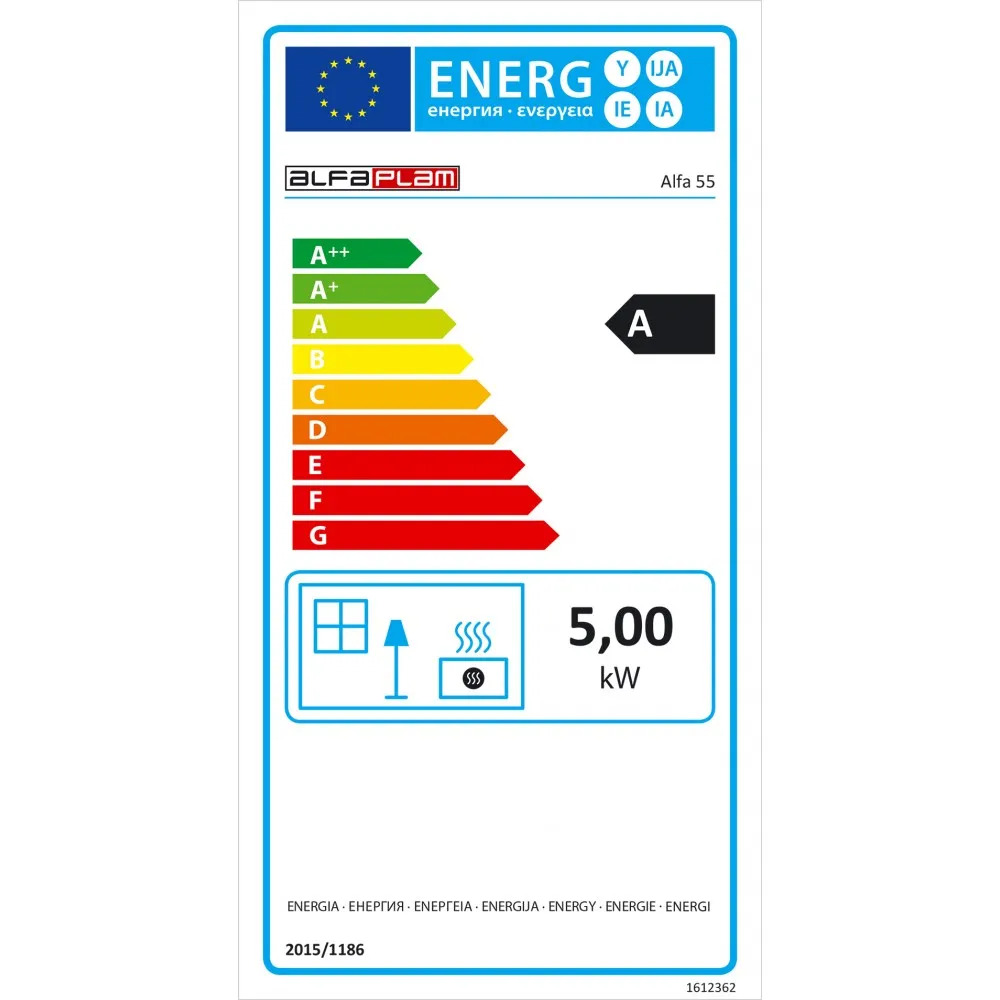 Fogão à lenha Alfa Plam Alfa 55 Termo Branco-Esquerda, 5kW | Fogões a lenha | Lenha |