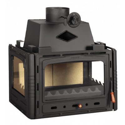 Lareira a lenha Prity 3C, ferro fundido, 16kW - Lareiras