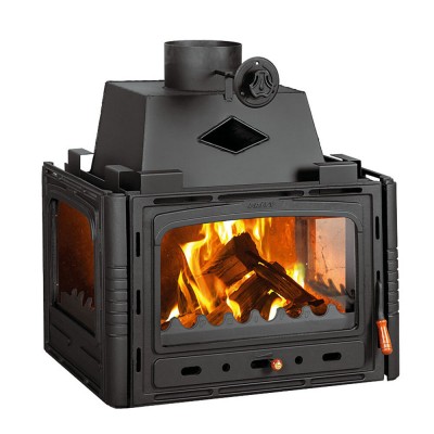 Lareira a lenha Prity 3C, ferro fundido, 16kW - Lareiras