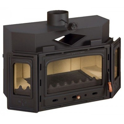 Lareira a lenha Prity TC, ferro fundido, 16kW - Lareiras