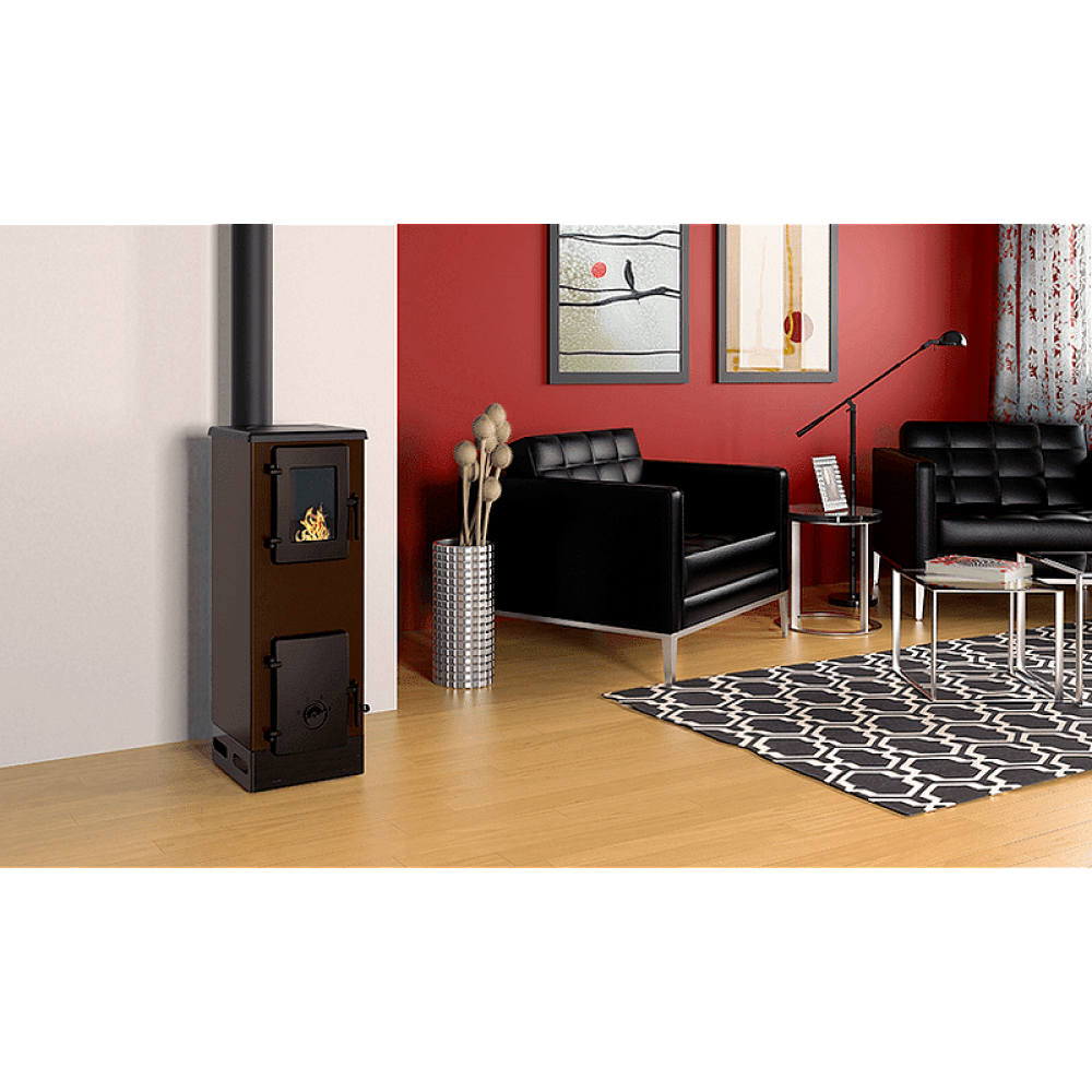 Wood burning stove Alfa Plam Vulkan S  Brown 4kW, Log | Wood Burning Stoves | Stoves |