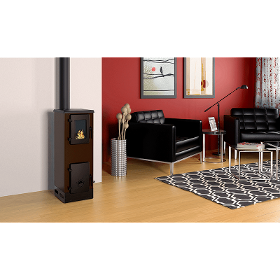 Wood burning stove Alfa Plam Vulkan S  Brown 4kW, Log - Salamandras a lenha