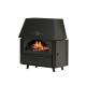 Salamandra a lenha Alfa Plam Rustikal com porta em ferro fundido, 11kW | Salamandras ferro fundido a lenha  | Salamandras a lenha |