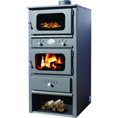 Wood burning stove with oven Zvezda MF 10, 7.6kW, Log - Salamandras a lenha com forno