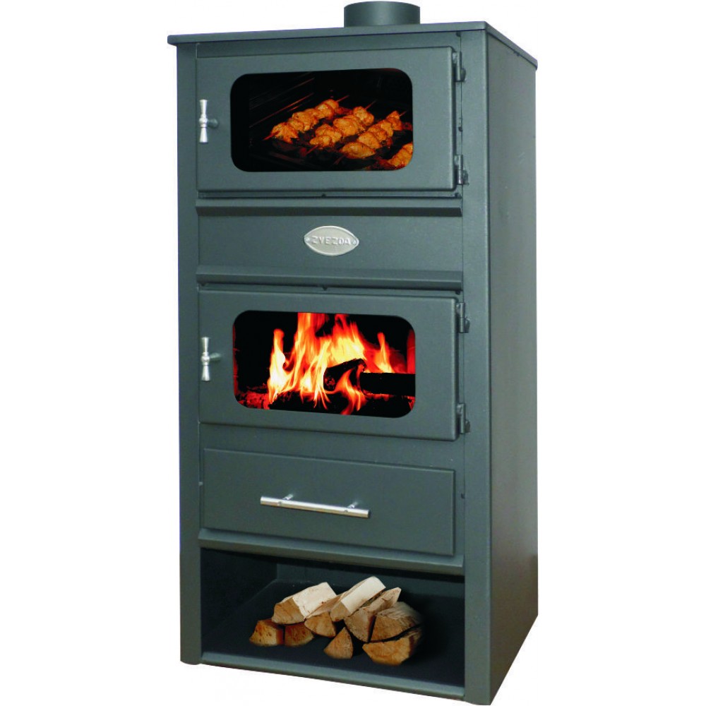 Salamandra a lenha com forno Zvezda MF, 10.9kW