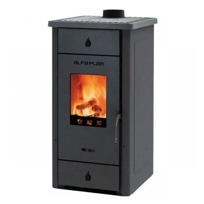 Wood burning stove Alfa Plam Elita 3 Anthracite 7kW, Log - Salamandras a lenha
