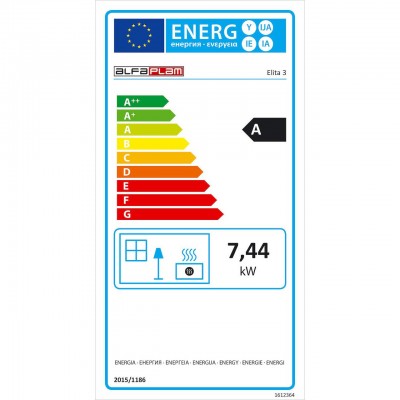 Wood burning stove Alfa Plam Elita 3 Anthracite 7kW, Log - Salamandras a lenha
