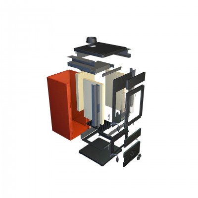 Salamandra a lenha para aquecimento central MBS Thermo Vesta Preto, 9kW - Salamandras a lenha para aquecimento central
