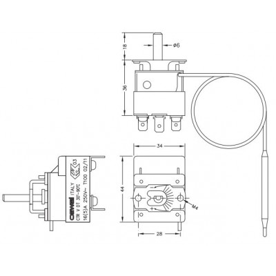 Capillary electromechanical thermostat Cewal, CTR - Produtos para comparar