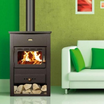 Salamandra a lenha PRITY K1 CP com ferro fundido, 9,5 kW - Salamandras a lenha