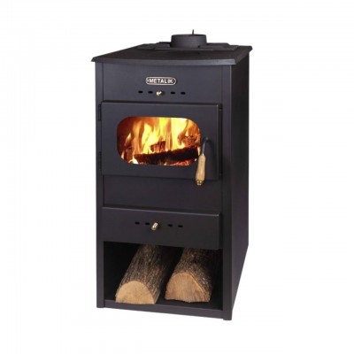 Salamandra a lenha Metalik Hit Cast com ferro fundido , 8.6 kW - Salamandras a lenha