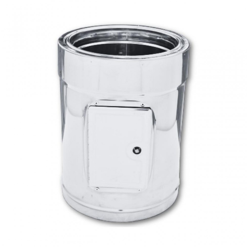 Elemento de inspeção de parede dupla, aço inoxidável AISI 304, reto, isolado, Ф300-350 | Chaminé de parede dupla | Chaminés |