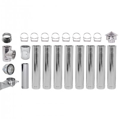 Kit de chaminé Aço inoxidável isolado Ф130 (diâmetro interno), 9,7 m - Produtos para comparar