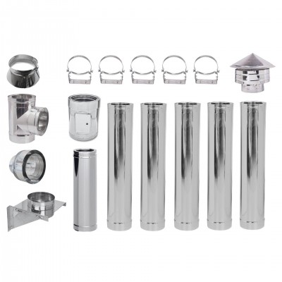 Kit de chaminé Aço inoxidável isolado Ф130 (diâmetro interno), 6,7 m - Produtos para comparar