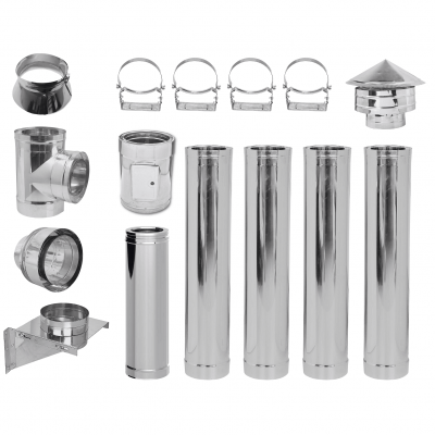 Kit de chaminé Aço inoxidável isolado Ф130 (diâmetro interno), 5,7m - Produtos para comparar