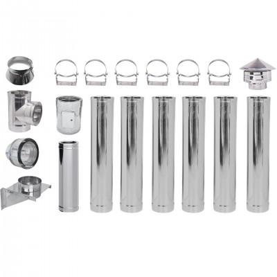 Kit de chaminé Aço inoxidável isolado Ф180 (diâmetro interno), 7,7 m - Produtos para comparar