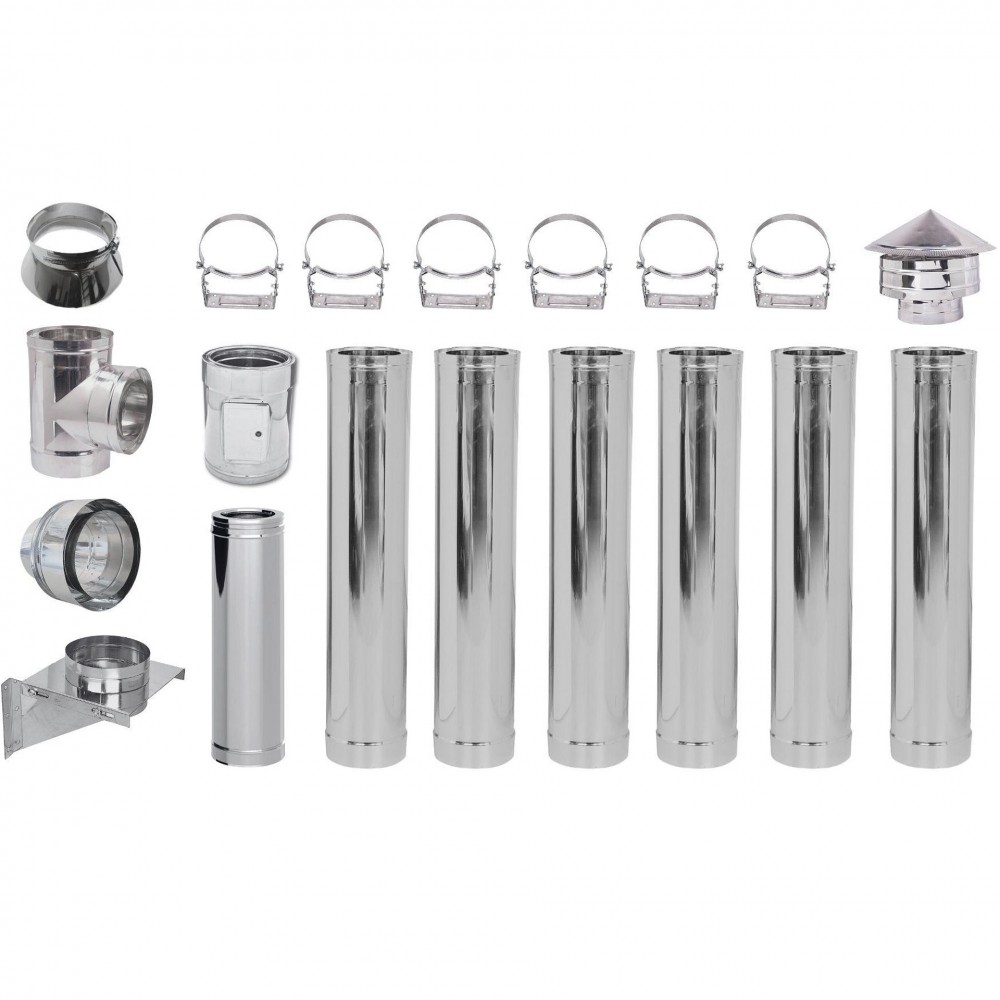 Kit de chaminé Aço inoxidável isolado Ф250 (diâmetro interno), 7,7m | Kit Chaminé | Chaminés |