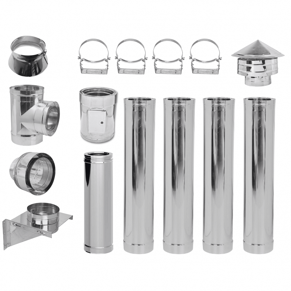 Kit de chaminé Aço inoxidável isolado Ф250 (diâmetro interno), 5,7m | Kit Chaminé | Chaminés |
