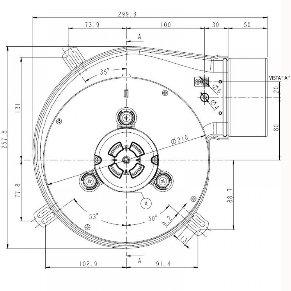 Ventilador extrator de fumaça SITGroup LN2 Natalini para salamandras Eco Spar, Adler e outros, Caudal máximo 285 m³/h | Ventiladores e sopradores | Peças de caldeira |