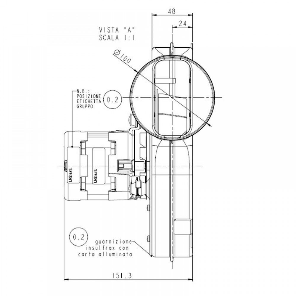 Ventilador extrator de fumaça SITGroup LN2 Natalini para salamandras Eco Spar, Adler e outros, Caudal máximo 285 m³/h | Ventiladores e sopradores | Peças de caldeira |